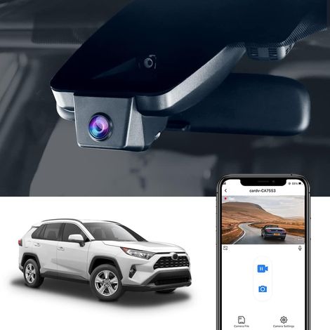 Dashcam Compatible with RAV4 2021 2020 5th Generation (XA50) LE Limited XLE TRD Hybrid Prime XSE SE 4K 2160P UHD WiFi Car Camera G-Sensor Night Vision 64GB Card (1/5)