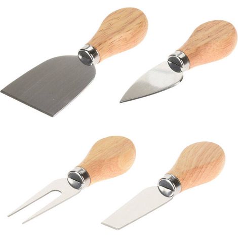 Set aus 4 Stahlmessern für Käse und Snacks