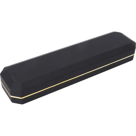 Coffret cadeau lumineux LED pour bijoux, bagues et bracelets, présentoir, étui de rangement pour demande en mariage, fiançailles, mariage, noir (1/5)