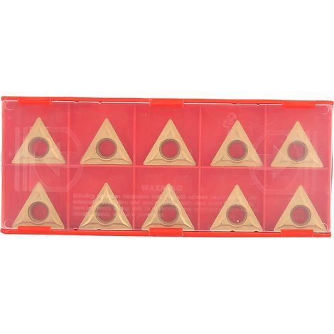 10 plaquettes de coupe triangulaires en carbure de tungstène TCMT 16T304 pour tournage CNC (1/5)