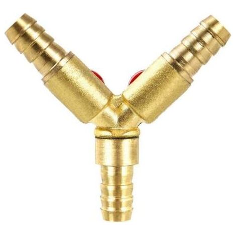 Y Connecteur de tuyau 3 voies séparateur, alliage de laiton et de zinc, 10 mm valve à bille pour eau, huile et gaz pour arrosage de jardin(1 pièce) (1/4)