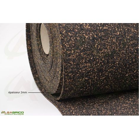rouleau isolant souple en caoutchouc (70%) et liège (30%), ép. 2mm - 10m x 1m