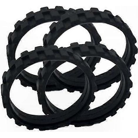 Jeu de 4 roues de rechange pour aspirateur robot Série 500 600 700 800 I7 S9 - Pneus compatibles, remplacement facile, couleur noire (1/5)