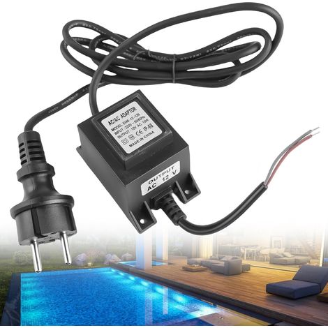 Transformateur LED 12V AC/AC Alimentation Externe 220V Pour Piscine - Prise Externe IP68 Adaptateur Secteur Universel Éclairage LED (1/5)