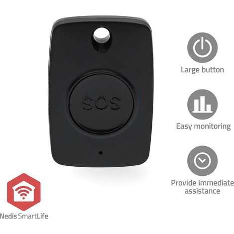 Nedis Smart Pulsante Panico Nero Bottone SOS Zigbee (1/5)