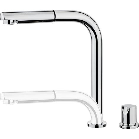 Miscelatore per lavello estraibile Magic Chrome a 2 fori con finestra speciale (1/5)