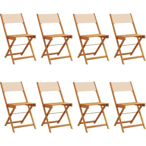 Maison Exclusive - Gartenstühle 8 Stk. Klappbar Beige Stoff und M
