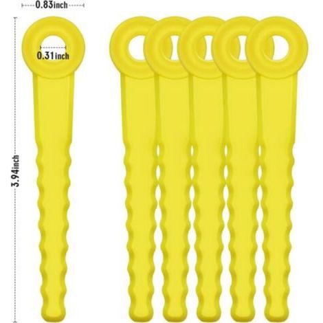 Plastic Round Hole Lawn Mower Blade, Push-N-Load3 L100 Nylon Blade, Plastic Garden Accessories, 50pcs (1/4)
