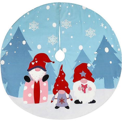 Jupe de sapin de Noël ornée de gnomes suédois de 119 cm (47 pouces), décorations rustiques pour Noël, l'hiver et le Nouvel An. (1/5)
