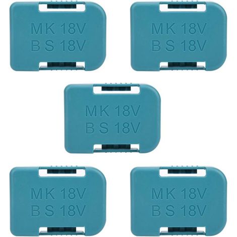 Beyamis Support de rangement pour batterie au lithium (5 pièces) avec fente pour sangle, compatible avec les outils de fixation Makita 18 V (cyan) (1/5)