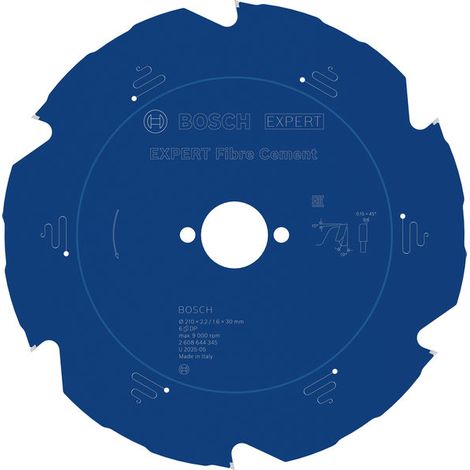 Bosch EXPERT Fibre Cement Circular Saw Blade 210 x 2.2/1.6 x 30 mm T6 2608644345 (1/4)