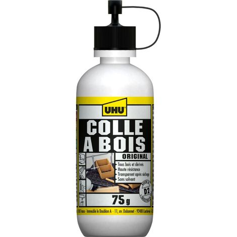 Colle à Bois Vinylique Extra Forte - Résistante à l'Humidité (D2) - Sans Solvant - Transparente après Séchage - Bouteille de 75 g (1/3)