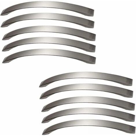 10er-Set Küchenschrankgriffe - Verchromt - Türgriffe Nickel Gebürstet Küchengriffe Edelstahl Lochabstand 160mm (1/4)