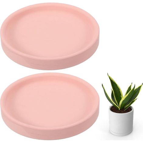 2 Pcs Soucoupes pour Plantes Rondes 4 inch pour Intérieur Rose (1/5)
