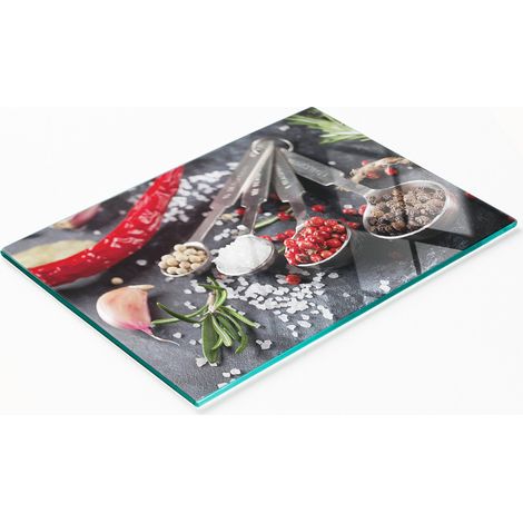Tabla de cortar decorativa de vidrio templado para hierbas y especias, 80x52 cm (1/5)