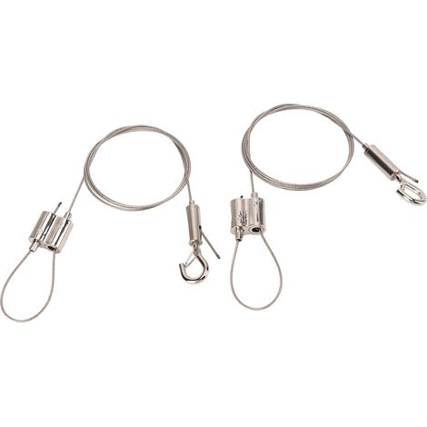 Suspension ajustable pour luminaires et présentoirs, câble de 100 cm, capacité 30 kg avec crochet, lot de 2 (1/5)