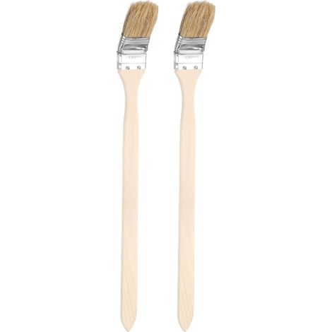 2pcs Pinceau À Peinture Courbé pour Radiateur 1.5" Largeur Marron (1/5)
