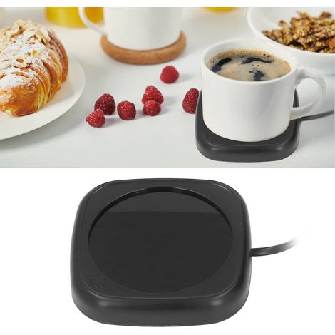 Sous-tasse isotherme/support pour tasse à café/coussin thermique/chauffe-tasse/chauffe-tasse/chauffe-tasse à thé/chauffe-tasse de bureau/norme américaine 110 V noir (1/5)