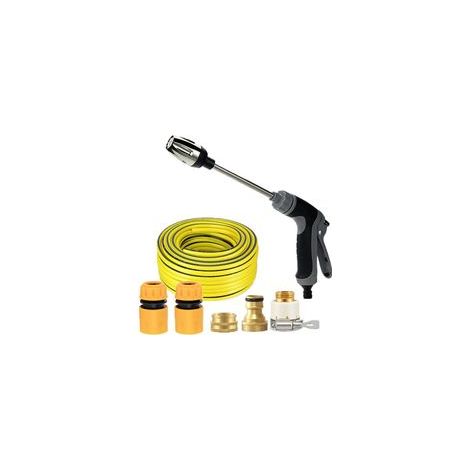 Pistolet à eau haute pression  pour lavage de voiture et jardin, embout pour tuyau d'arrosage, outil d'arrosage multifonctionnel, nettoyage puissant pour voitures et jardins 5m- (1/5)