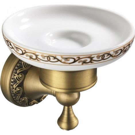 Portasapone in bronzo con supporto per sapone da doccia a parete in ottone, stile antico, alta qualità, design senza tempo, ideale per il bagno. (1/4)