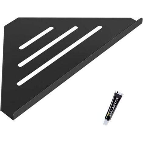 30.5x19.4cm Black Corner Shower Shelf No Drilling Required 304 Stainless Steel Bathroom Shelf for Soap and Shampoo