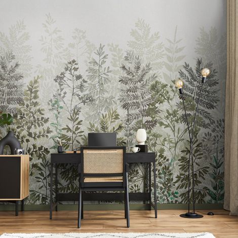 Papier peint panoramique Leaf Silhouette 300 x 280cm Vert (1/5)