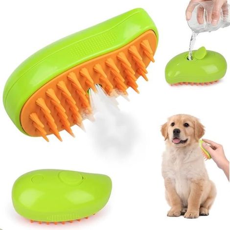 Brosse à vapeur - Steamy - 3 en 1 - Nettoyage, Massage, Réduction de la perte de poils (1/4)