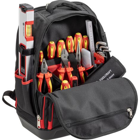 TOOLCRAFT TO-10672410 VDE Werkzeugrucksack bestückt (l x H x P) 35 x 45 x 23 cm