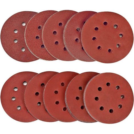 Disques de ponçage SPTA 125 mm, 100 pièces, grains abrasifs variés pour le ponçage, le polissage et le décapage de la rouille. (1/3)