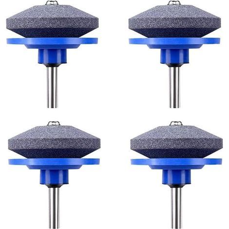 Affûteuse de Tondeuse à Gazon,4 PCS Universel Tondeuse À Gazon Affûteuse De Lame Rotative Meuleuse De Jardin Pierre De Roue pour Perceuse Électrique Perceuse À Main Kit De Réparation (1/5)