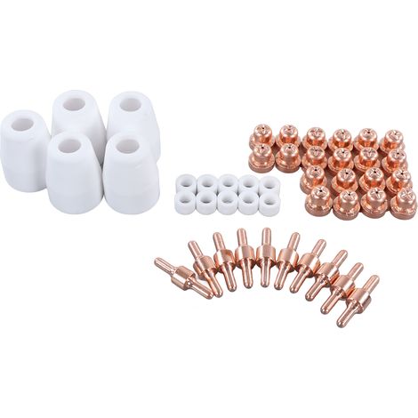Lot de 45 accessoires découpe plasma en cuivre pour LG40 PT31 CUT35 CUT40 CUT50 avec buse torche protection (1/5)