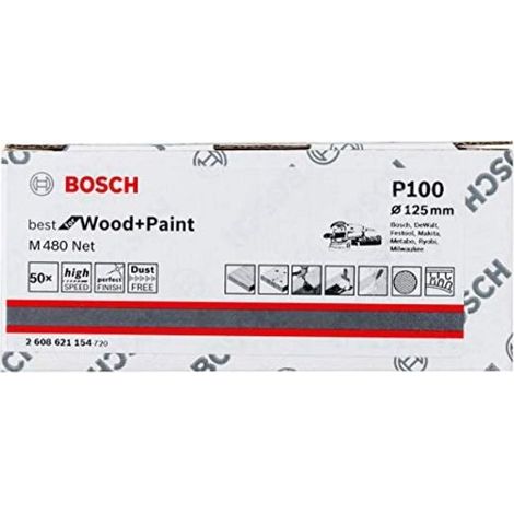 'BOSCH FEUILLE ABRASIVE ''M480 LOT DE 5, 2608621163 0 WATTSW, 0 VOLTSV (1/5)
