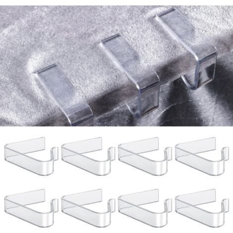 (Petite taille) 8 pièces pinces à nappe en plastique, pince à nappe transparente support de nappe pince à nappe pour table de 1,7 à 3,5 cm d'épaisseur fête de Noël mariage intérieur extérieur (1/5)