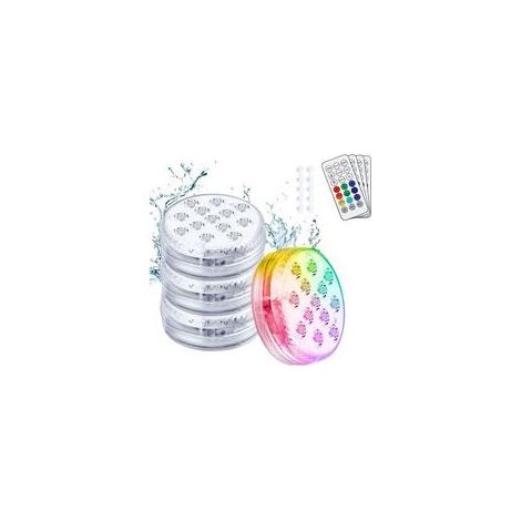 Lumière LED Submersible, 1PCS 13LED Lampes Sous-Marines 16 Couleurs RGB avec Ventouses et RF Télécommande, IP68 Étanche Éclairage pour Aquarium, Piscine, Jardin, Vase, Baignoire, Étangs