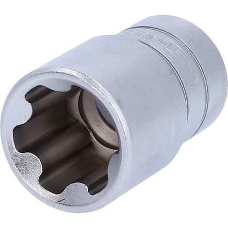 Kstools – Douille Torx-E-Plus 1/2' EPL26 – Longueur 45mm – Finition chrome vanadium – Carré d'entraînement DIN 3120 – Encoche de verrouillage (1/4)