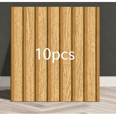 Juego de 10 papeles pintados autoadhesivos con efecto madera (efecto azulejo, dimensiones: 30 x 30 cm) (1/5)
