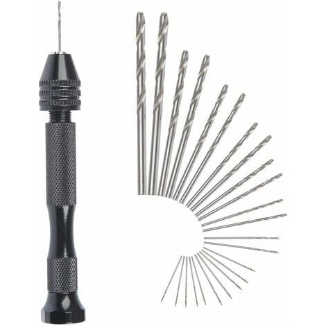 Mini punte elicoidali per trapano a mano + 25 punte elicoidali micro senza fili per trapano a perno in alluminio utensili rotanti punte elicoidali regolabili pirografia casa plastica foro rame (1/3)