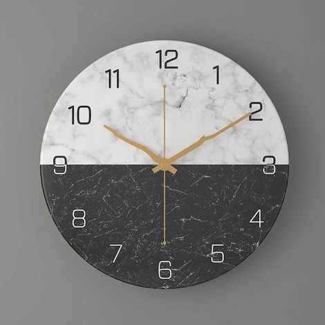 Moderne Design-Wanduhr aus Metall, sehr leise und tickt nicht, für Wohnzimmer, Küche und Büro, 30 cm (1/4)