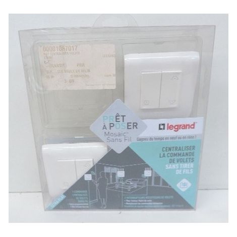 Legrand – Kit centralisation volet roulant avec commande sans fil – Interrupteur 230V complet – Compatible avec volets à butée mécanique – 74691