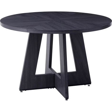 Table ronde polyvalente, pour repas ou café, design moderne, parfaite pour réunions familiales, plateau spacieux et piètement stable (1/5)