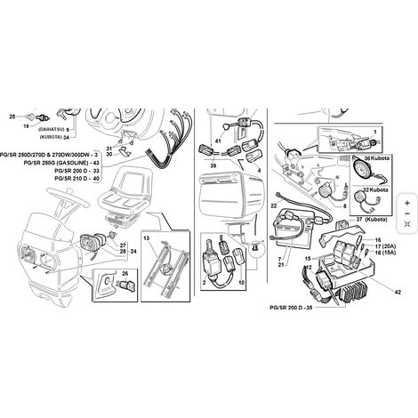 CABLAGGIO CENTRALE KUBOTA D902 ORIGINALE KUBOTA GIANNI FERRARI 95338131000