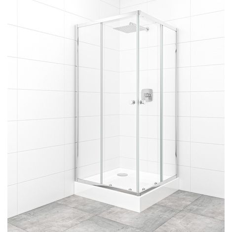 Project 90x90 cm cabina doccia quadrata in vetro trasparente con profili, cromo lucido (SIKOMUQ90CRT)