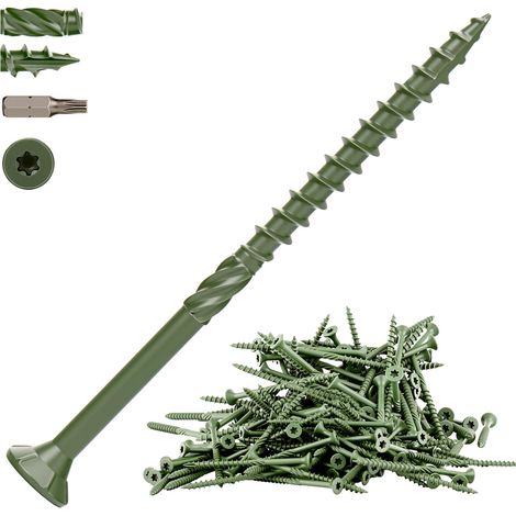 200 Pcs 4.5 x 75mm Vis de Terrasse Vertes Vis à Bois (1/5)