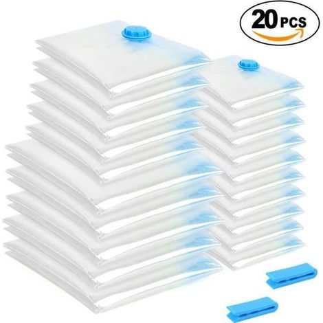 Sac de rangement sous vide - Marque - Modèle - Economie d\'espace - Transparent - Blanc - Plastique (1/4)