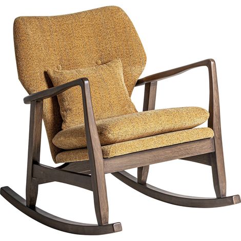 Chaise à bascule contemporaine en bois de frêne marron laqué - Marron bois de frêne laqué (1/5)