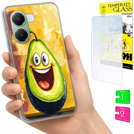 Custodia per Xiaomi Poco X7 Pro 5G, colore avocado con retro in vetro temperato 9H. (1/5)