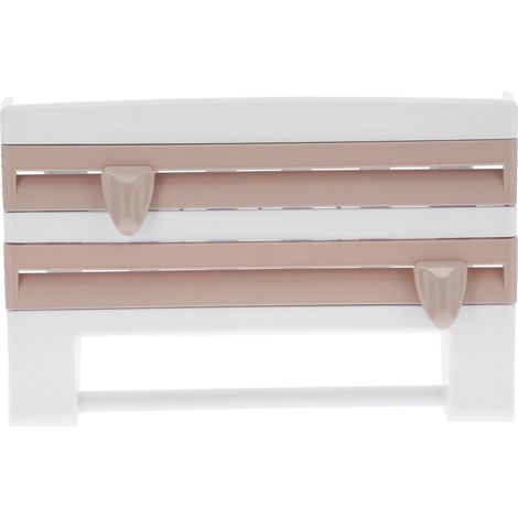 Support de rangement pour film étirable, distributeur de film alimentaire, coupe-film, porte-essuie-tout, accessoires de cuisine, kaki (1/5)