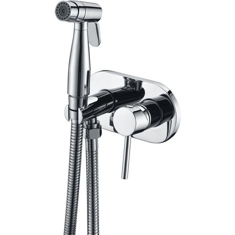 Mice - Grifería monomando empotrada para bidé hecha de latón - Ducha higiénica empotrada y monomando Grifo bidet empotrado Color Cromo RDM004 (1/3)