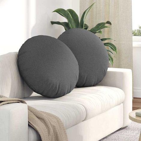 Sitzkissen 2 pcs Dunkelgrau Ø60 x 21 cm Stoff