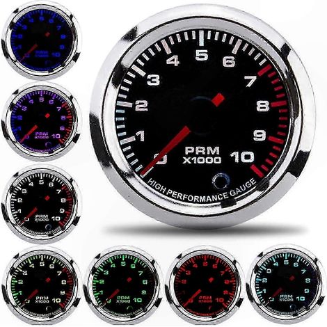 Tachymètre numérique 7 couleurs, 0-10 000 tr/min, écran universel de 52 mm (2 pouces) (1/5)